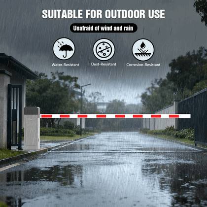 Hệ thống Barrier tự động cần gập (Articulated/Lipat) chuyên dụng cho trạm thu phí và không gian hẹp: Động cơ DC mạnh mẽ, vỏ thép cán nguội (Cold Rolled Steel) độ bền cao